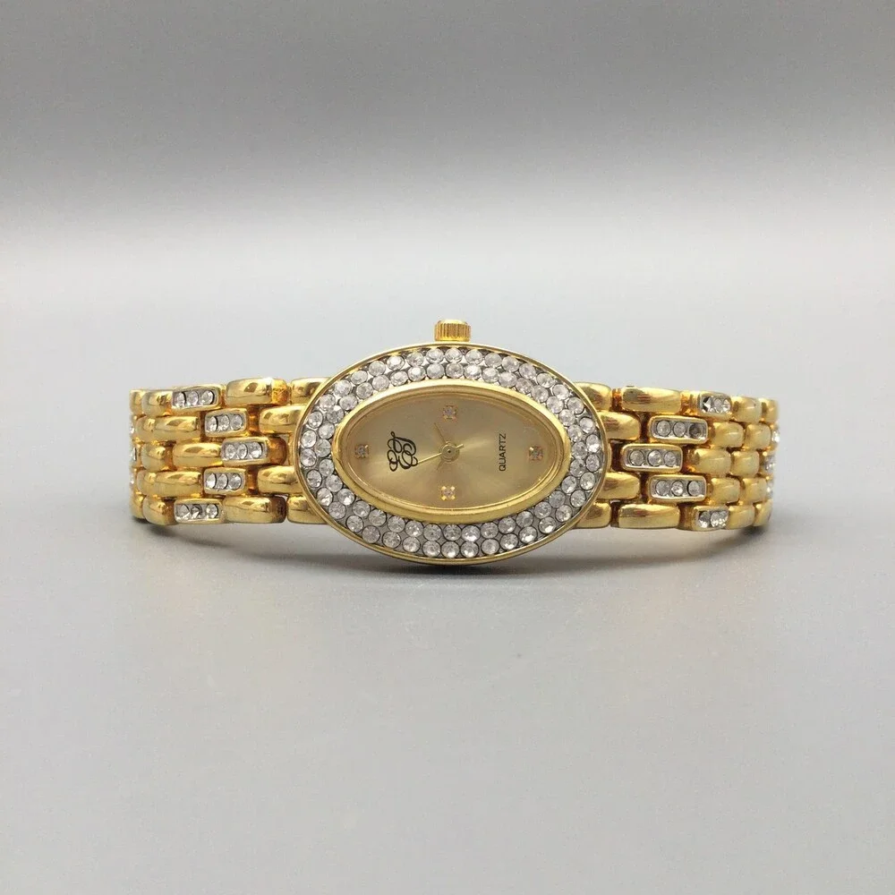 Vintage Elizabeth Taylor Womens Watch 21mm Gold Tone Oval New Battery 7.25